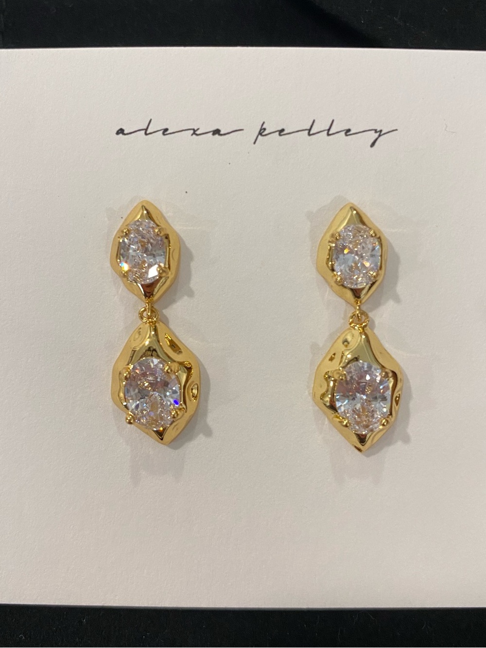 Alexa Kelley Khy Gold Crystal Drop Earrings
